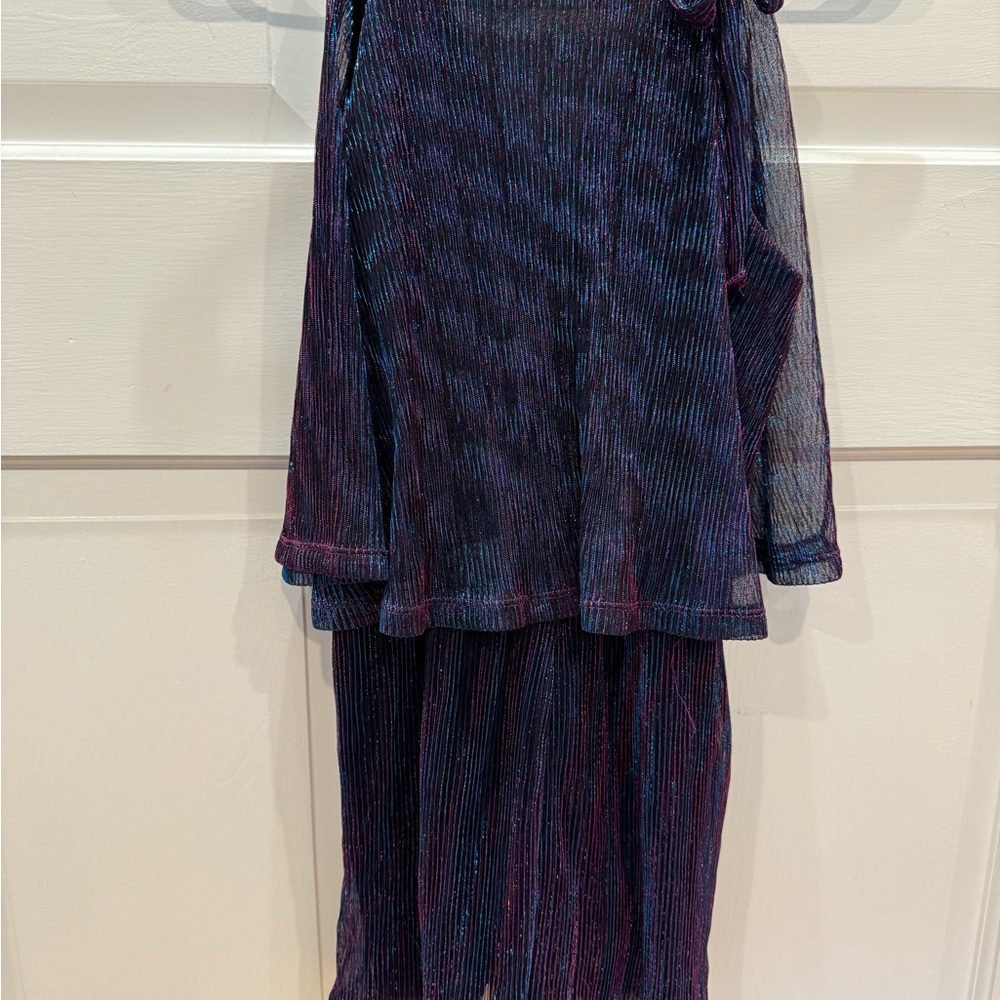 Ava + Yelly one piece shorts set. Sheer, shiny, fun!